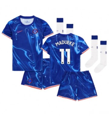 Chelsea Noni Madueke #11 Primera Equipación Niños 2024-25 Manga Corta (+ Pantalones cortos)